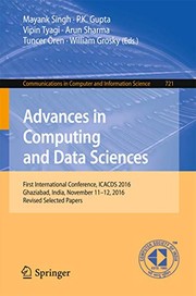 Cover of Advances in Computing and Data Sciences