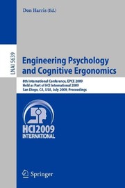 Cover of Engineering Psychology and Cognitive Ergonomics