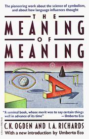 Cover of The meaning of meaning