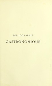 Cover of Bibliographie gastronomique