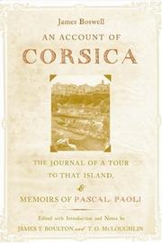 Cover of An account of Corsica, the journal of a tour to that island; and memoirs of Pascal Paoli