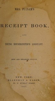 Cover of Mrs. Putnam's receipt book and young housekeeper's assistant
