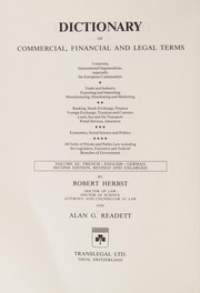 Cover of Dictionary of commercial, financial and legal terms