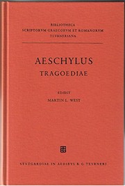 Cover of Aeschyli Tragoediae
