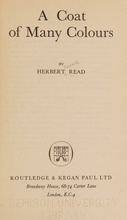 Cover of A coat of many colours
