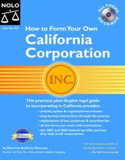 Cover of How to form your own California corporation