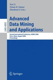 Cover of Advanced data mining and applications