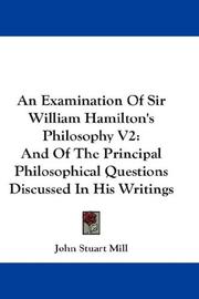 Cover of An Examination of Sir William Hamilton's Philosophy