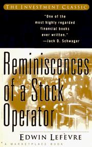 Cover of Reminiscences of a stock operator