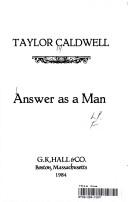 Cover of Answer as a man