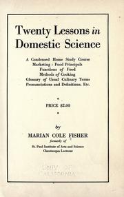 Cover of Twenty lessons in domestic science