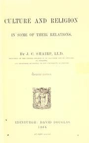 Cover of Culture and religion in some of their relations