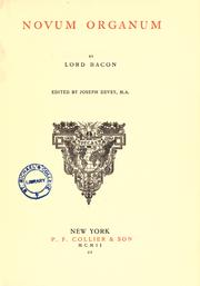Cover of Novum organum