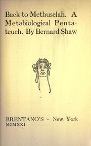 Cover of Back to Methuselah