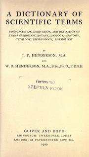 Cover of A dictionary of scientific terms