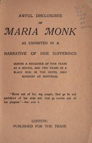 Cover of Awful disclosures of Maria Monk