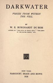Cover of Darkwater; voices from within the veil