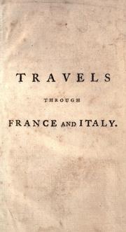 Cover of Travels through France and Italy