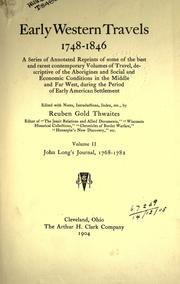 Cover of Early Western Travels, 1748-1846