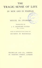 Cover of Del sentimiento trágico de la vida en los hombres y en los pueblos