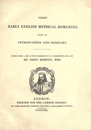 Cover of Three early English metrical romances