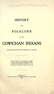 Cover of History and folklore of the Cowichan Indians