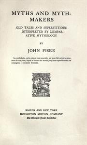 Cover of Myths and myth-makers