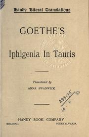 Cover of Iphigenie auf Tauris