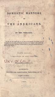 Cover of Domestic manners of the Americans