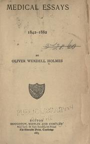 Cover of Medical essays, 1842-1882