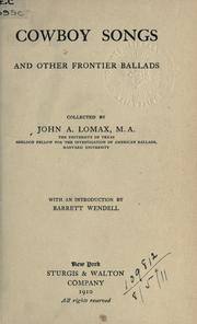 Cover of Cowboy Songs and Other Frontier Ballads