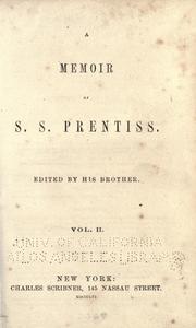 Cover of A memoir of S. S. Prentiss