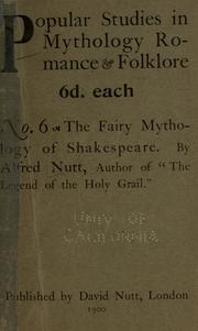 Cover of The fairy mythology of Shakespeare