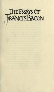Cover of The essays of Francis Bacon