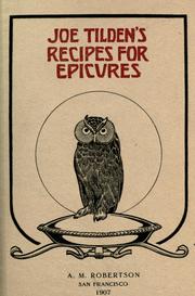 Cover of Joe Tilden's recipes for epicures