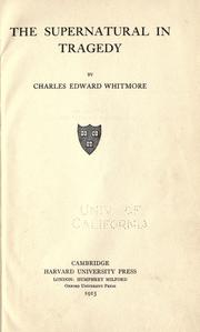Cover of The supernatural in tragedy