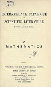 Cover of International catalogue of scientific literature, 1901-1914