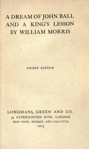 Cover of A Dream of John Ball / A king's Lesson
