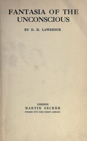 Cover of Fantasia of the unconscious