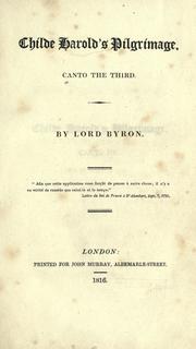 Cover of Childe Harold's pilgrimage