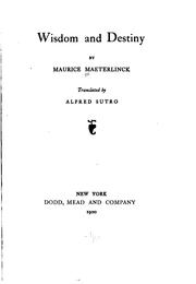 Cover of Wisdom and destiny