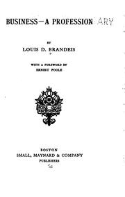 Cover of Business--a profession