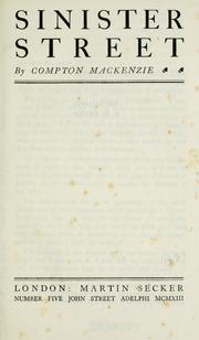 Cover of Sinister street