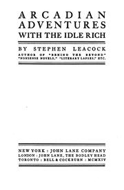 Cover of Arcadian adventures with the idle rich
