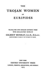 Cover of The  Trojan women of Euripides