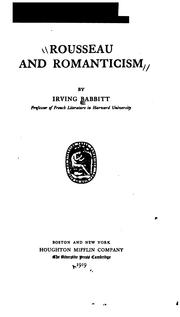 Cover of Rousseau and romanticism