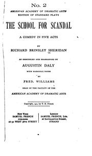 Cover of The school for scandal, 1780