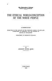Cover of The ethical world-conception of the Norse people