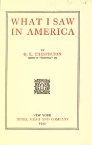 Cover of What I saw in America