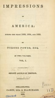Cover of Impressions of America during the years 1833, 1834, and 1835